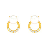 22k Yellow Pearl Gemstones Fancy Earrings with gold weight of 2.6g